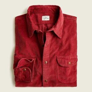 J. Crew Garment-dyed Corduroy Workshirt for Men in Red Size S EUC